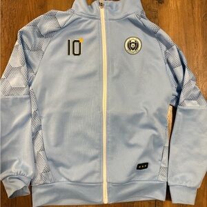 H&M Light Blue Kids Jacket with White Accents